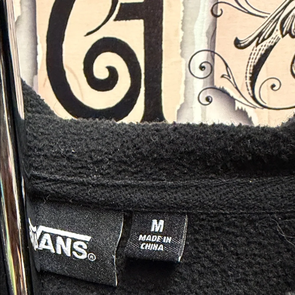 Vans Black Hoodie with Large Gray Logo. Unisex - Picture 3 of 4